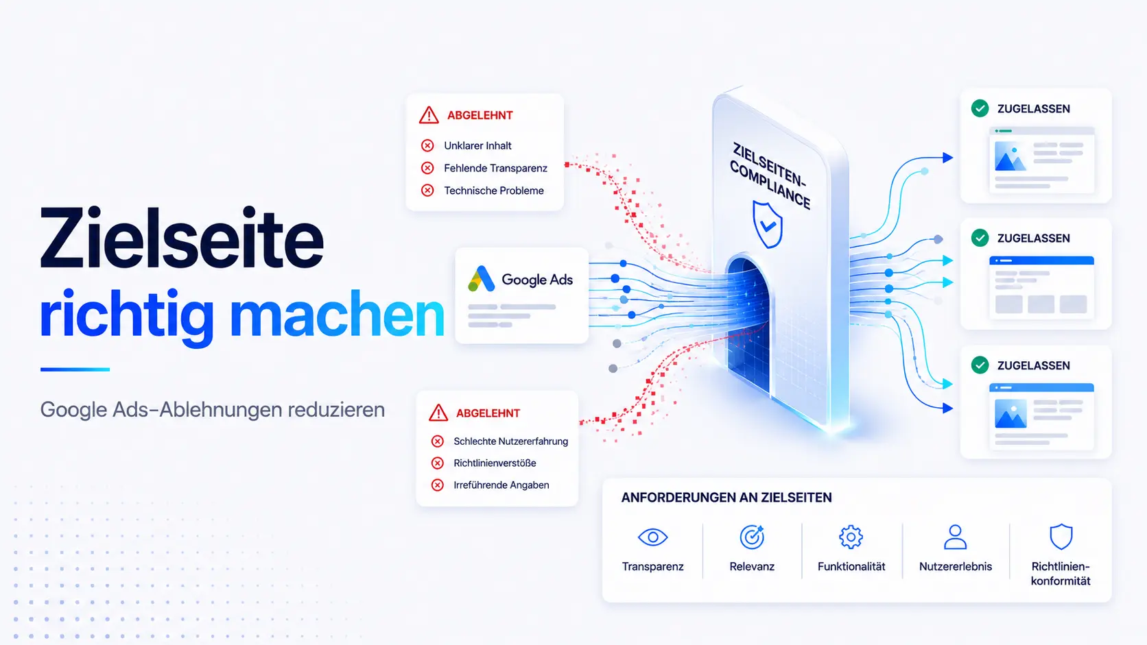 Aktualisierung der Zielortanforderungen mit Auswirkungen auf die Ablehnung von Google-Anzeigen