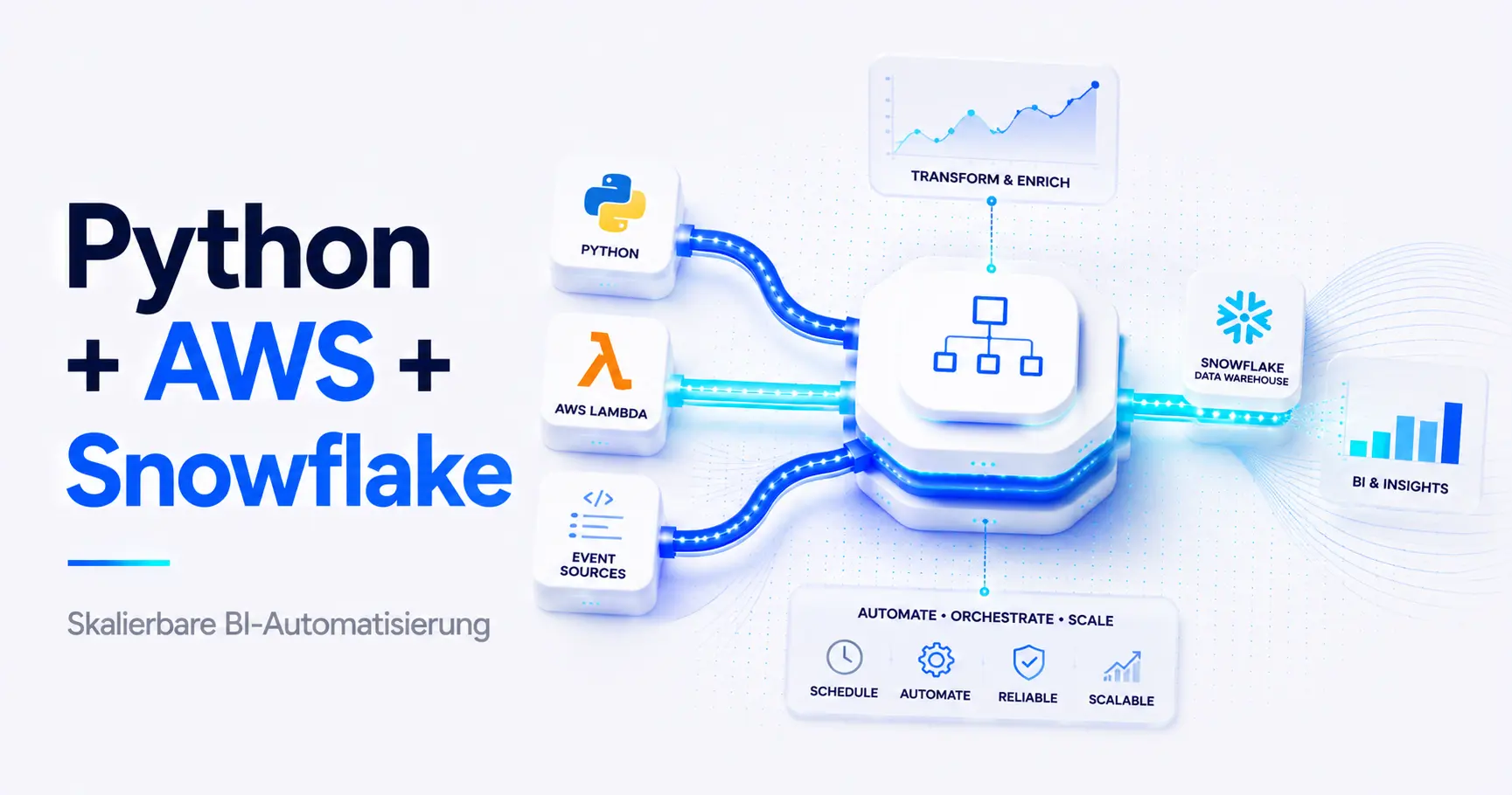 Streamlining von BI Projekten mit Python, AWS Lambda und Snowflake Integration